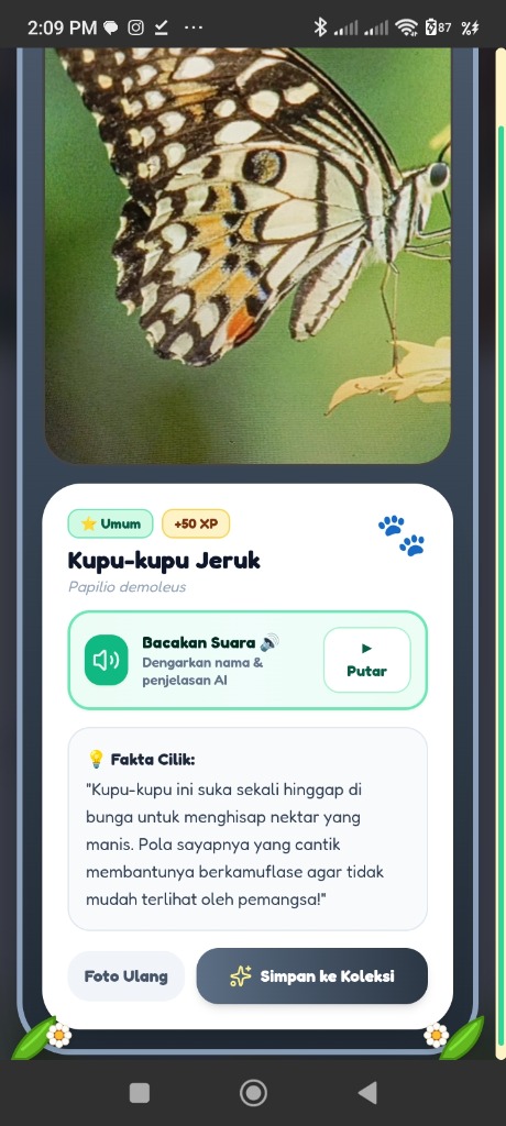 Hasil analisis AI flora dan fauna